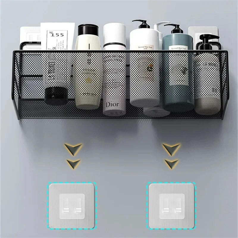 Raft de baie montat pe perete Duș Raft pentru șampon Accesorii pentru toaletă Coș de depozitare pentru condimente Coș de depozitare pentru bucatarie Accesorii pentru baie Organizator pentru baie