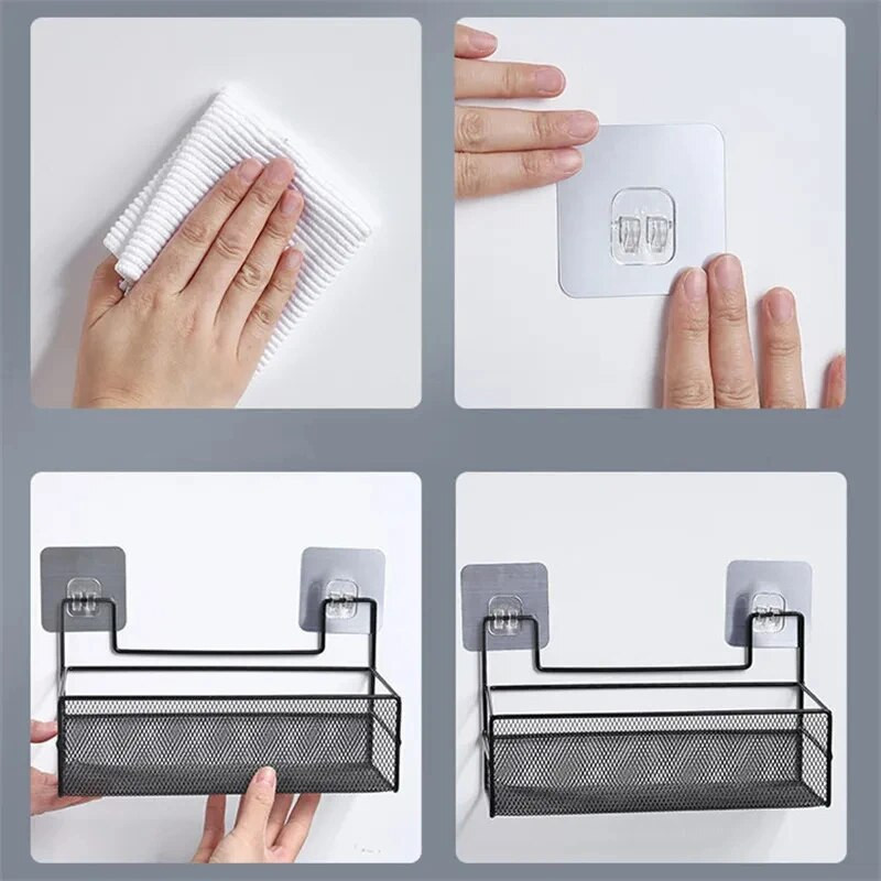 Raft de baie montat pe perete Duș Raft pentru șampon Accesorii pentru toaletă Coș de depozitare pentru condimente Coș de depozitare pentru bucatarie Accesorii pentru baie Organizator pentru baie