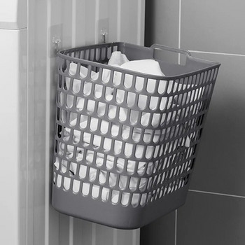 Монтиран на стена Кош за съхранение на мръсни дрехи Голям капацитет Играчка Решетка Органайзер Пречка Водоустойчив аксесоар за кошница за пране в банята