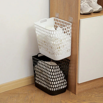 Монтиран на стена Кош за съхранение на мръсни дрехи Голям капацитет Играчка Решетка Органайзер Пречка Водоустойчив аксесоар за кошница за пране в банята