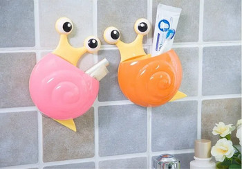 Βάση οδοντόβουρτσας 1 τμχ για σετ μπάνιου Προϊόν Cute Cartoon Sucker Hook Θήκη οδοντόβουρτσας Σαλιγκάρι Ράφι μπάνιου OK 0525
