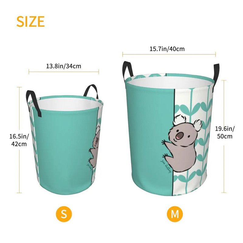 Kawaii pripijena košara za rublje Koala Bear, sklopiva velika posuda za pohranu odjeće, košara za bebe