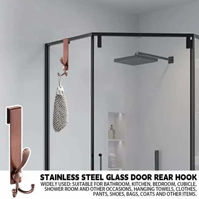 Dušo stiklo durelių kabliukai nerūdijančio plieno stiklo durų kabliukai vonios kambariui ir dušo rankšluosčių kabliukai Sunkios apkrovos stovo kabliukai vonios kambariui