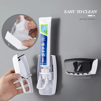 Автоматичен дозатор за паста за зъби Пластмасов държач за четки за зъби Lazy 5 Изстисквачка Рафтове за баня Аксесоари за баня