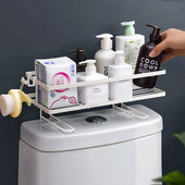 Kupaonica iznad WC školjke Polica za zidnu viseću WC školjku Višenamjenska polica za odlaganje toaletne školjke bez bušenja