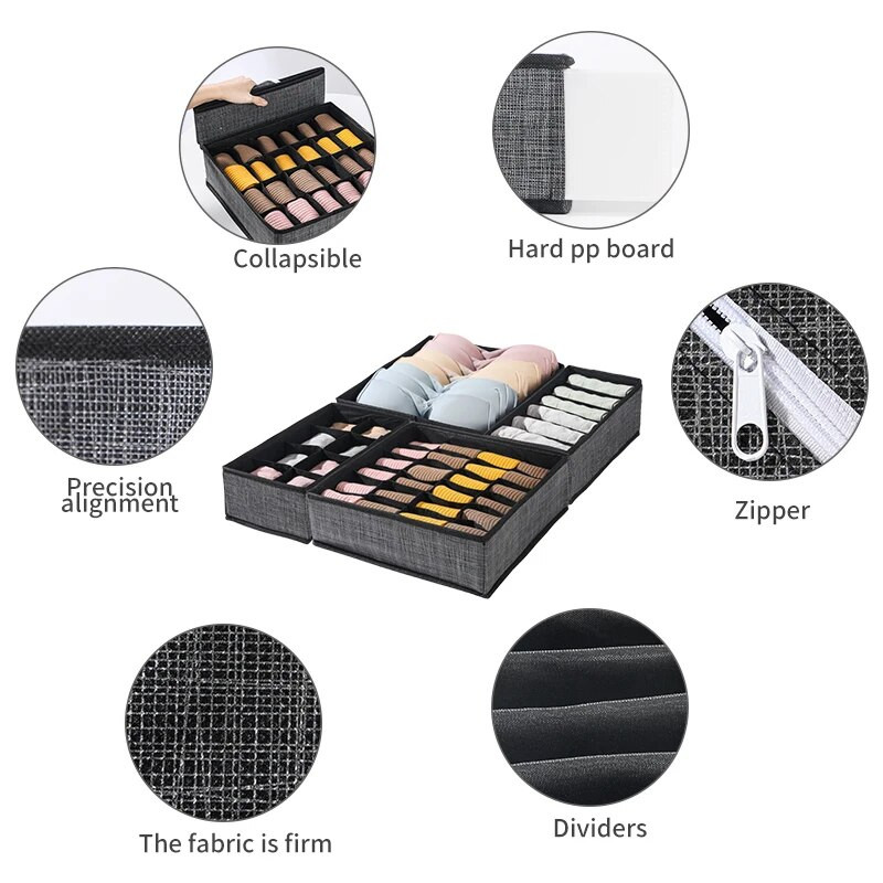 Sutien sport Organizator de lenjerie de corp Cutie de depozitare chiloți șosete Cutii de depozitare Garderoba Organizator de haine Dulap Sertare Cutie separatoare