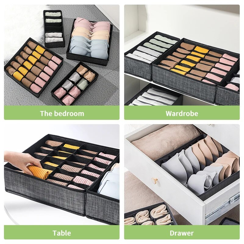 Sutien sport Organizator de lenjerie de corp Cutie de depozitare chiloți șosete Cutii de depozitare Garderoba Organizator de haine Dulap Sertare Cutie separatoare