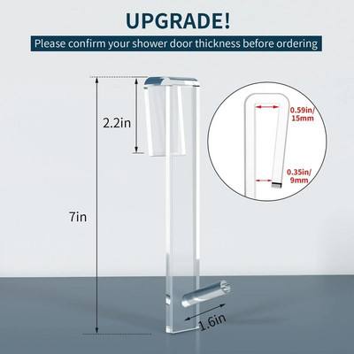 Akrüülist vannitoa dušiukse konks klaasukse kohal duširätikuhoidja, löögita vannitoa hommikumantli riidepuu läbipaistvad käterätikukonksud