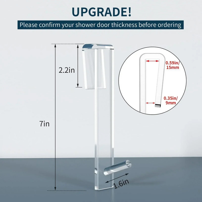 Akrüülist vannitoa dušiukse konks klaasukse kohal duširätikuhoidja, löögita vannitoa hommikumantli riidepuu läbipaistvad käterätikukonksud