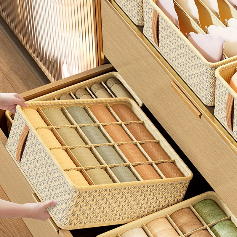 Οργάνωση κουτιού αποθήκευσης εσωρούχων για εσώρουχα Πτυσσόμενο ντουλάπι ρούχων Οργανωτής Κάλτσες κρεβατοκάμαρας Παντελόνι Συρτάρι Organizer