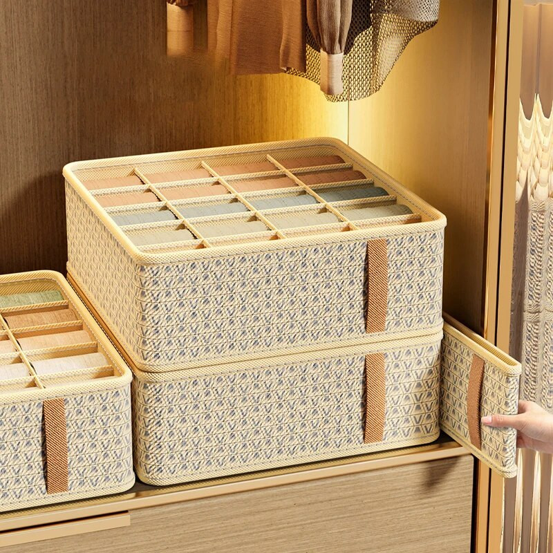 Οργάνωση κουτιού αποθήκευσης εσωρούχων για εσώρουχα Πτυσσόμενο ντουλάπι ρούχων Οργανωτής Κάλτσες κρεβατοκάμαρας Παντελόνι Συρτάρι Organizer