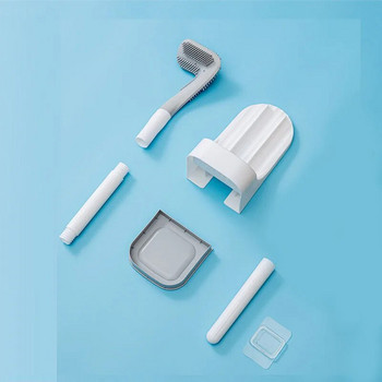 Тоалетна четка за голф със силиконова четка и държач за сушене за съхранение и организация в банята Инструмент за почистване на баня WC аксесоари