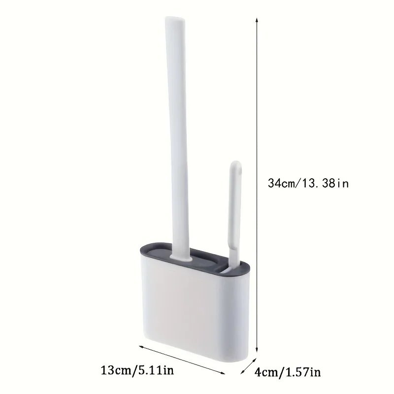 Sieninis tualeto šepetys su laikikliu ilgomis rankenomis silikoninis tualeto šepetys minkštų šerių WC valymo šepetys Vonios kambario priedai