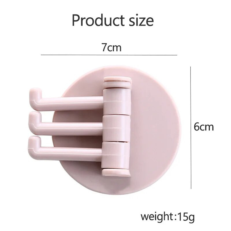 3 spalvų pasukamas lipnus ABS kabliukas be perforavimo sieninių durelių drabužių pakabinamas laikiklis virtuvės vonios kambario laikymo lipnus stovas