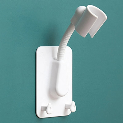 360° univerzalni podesivi držač nosača za tuširanje s 2 kuke Plastični držač stalka za glavu tuša Zidni stalak za kadu za kupaonicu