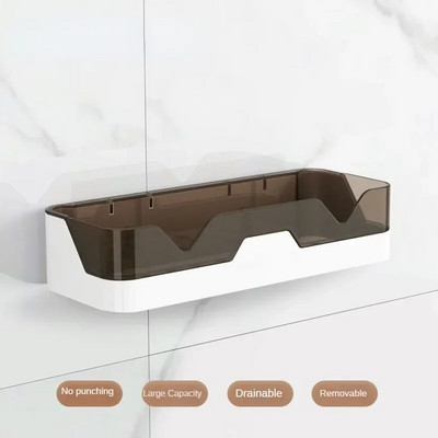 Οργάνωση ραφιών μπάνιου Ράφι αποθήκευσης ντουζιέρας Μαύρα γωνιακά ράφια τοίχου Αλουμινένια βάση σαμπουάν τουαλέτας Χωρίς τρυπάνι