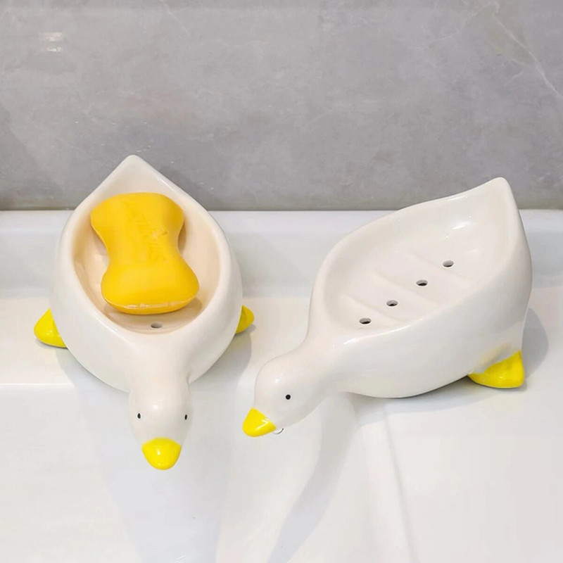 Mielas anties formos muilo indas, savaime nusausinantis muilo laikiklis Muilo stovas, skirtas dušui Vonios kambariui Namų voniai Virtuvės kriauklei plastikinio padėklo laikiklis