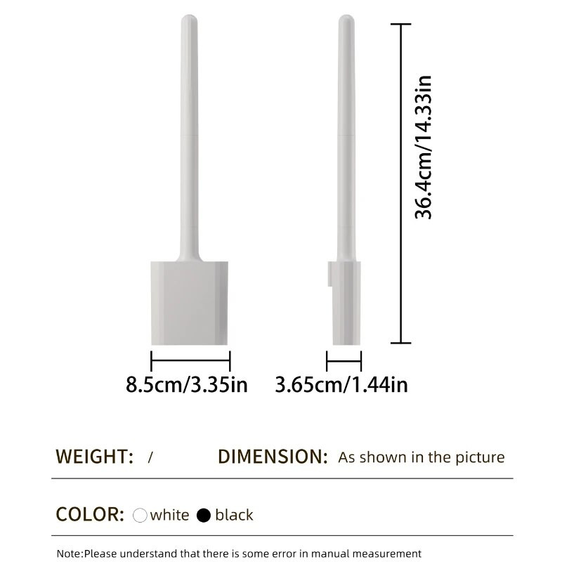 Juodas silikoninis tualeto šepetys su ilga rankena, lankstus valiklis MINI vonios šepetys, greitai džiūstantis laikiklis Vonios priedai