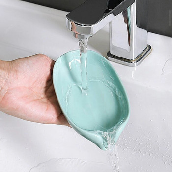 Σχήμα φύλλου Κουτί σαπουνιού Αποστράγγιση σαπουνιού Αξεσουάρ μπάνιου βεντούζα Πιάτο σαπουνιού Δοχείο σαπουνιού για το μπάνιο Δοχείο σαπουνιού