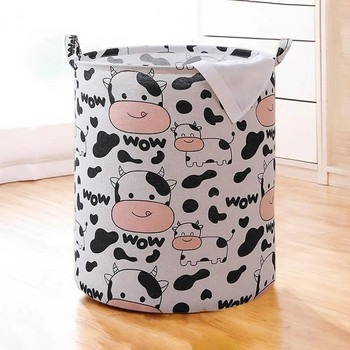 Издръжлива кошница за мръсни дрехи Свободностояща кошница за пране Здрава дръжка Многофункционална кошница за мръсни дрехи с щампа на котешки лъв