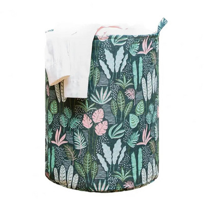 Издръжлива кошница за мръсни дрехи Свободностояща кошница за пране Здрава дръжка Многофункционална кошница за мръсни дрехи с щампа на котешки лъв