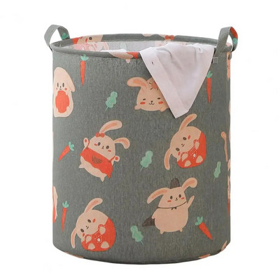 Издръжлива кошница за мръсни дрехи Свободностояща кошница за пране Здрава дръжка Многофункционална кошница за мръсни дрехи с щампа на котешки лъв