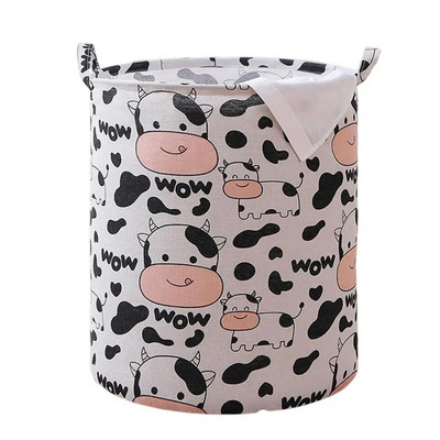 Издръжлива кошница за мръсни дрехи Свободностояща кошница за пране Здрава дръжка Многофункционална кошница за мръсни дрехи с щампа на котешки лъв