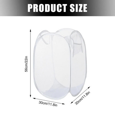 Coș de rufe pliabil Coș de depozitare pentru rufe Coș pliabil din plasă cu mânere de transport pentru haine articole diverse rechizite pentru casă