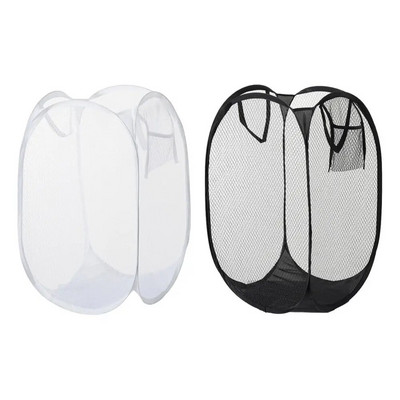 Coș de rufe pliabil Coș de depozitare pentru rufe Coș pliabil din plasă cu mânere de transport pentru haine articole diverse rechizite pentru casă