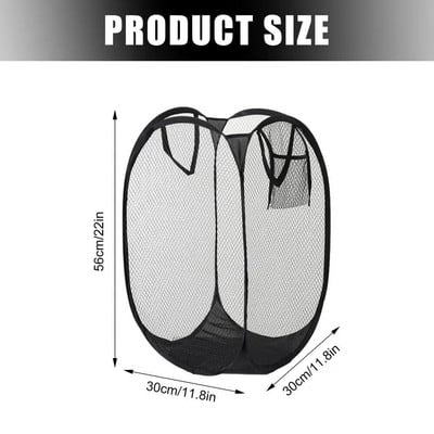 Coș de rufe pliabil Coș de depozitare pentru rufe Coș pliabil din plasă cu mânere de transport pentru haine articole diverse rechizite pentru casă