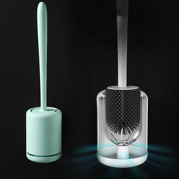 Силиконова четка за тоалетна Wc Бързосъхнеща скоба Gap Четка с държач Плоска глава Меки влакна Инструменти за почистване Аксесоари за баня