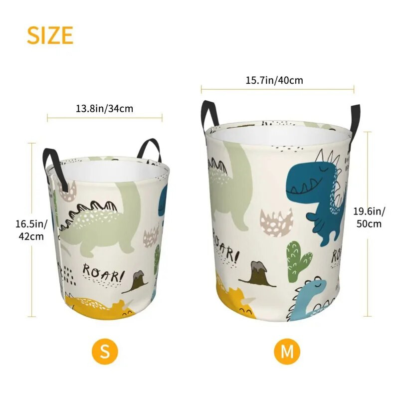 Vandeniui atsparus krepšys Animacinių filmų dinozauras su riaumojančiu buityje nešvarių skalbinių krepšelis sulankstomas laikymo kibiras Drabužiai žaislai arba nauji metai
