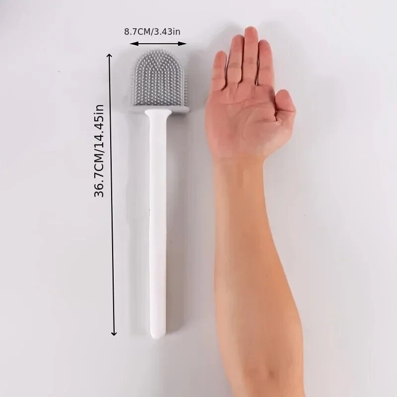 Silikoninis TPR tualeto šepetys Tualeto dubenėlio šepetys su laikikliu prie sienos pakabinamas tualeto šepetys Lankstūs minkšti valymo šereliai grindims