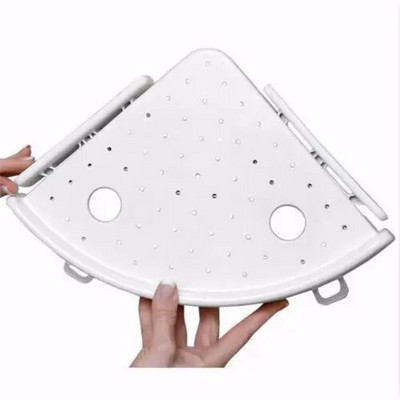 Háztartási fürdőszoba sarok tároló tartó falra szerelhető háromszög alakú zuhanypolc szívókorong sampon szappan cucc tároló állvány