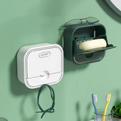 Plastična posuda za sapun s poklopcem Zidna kutija za sapun bez bušenja Spremnik za drenažu Držač sapuna Polica za odlaganje kupaonskog pribora