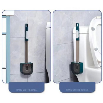 Тоалетна четка за дозиране на сапун с държач TPR силиконова четка за почистване с дълга дръжка Wc тоалетни четки Аксесоари за баня