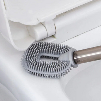 Тоалетна четка за дозиране на сапун с държач TPR силиконова четка за почистване с дълга дръжка Wc тоалетни четки Аксесоари за баня