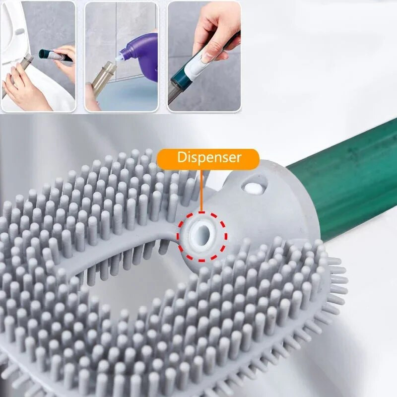 WC četka za doziranje sapuna s držačem TPR silikonska četka za čišćenje s dugom drškom Wc WC četke Kupaonski pribor