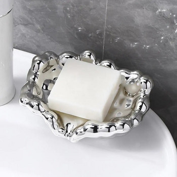 Бързо източване Бяла/Златна/Сребриста сапунена чиния Умивалник Тава за съхранение на плота Аксесоари за тоалетна