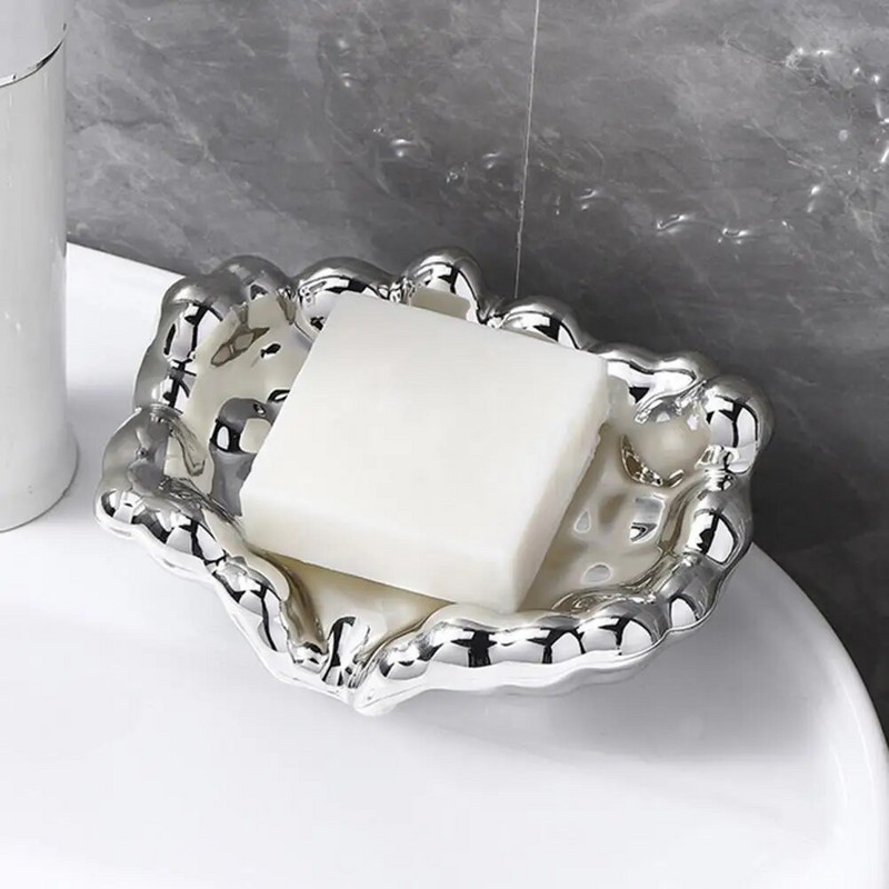 Quick Drain Posuda za sapun u bijeloj/zlatnoj/srebrnoj boji Umivaonik Na radnoj ploči Posuda za odlaganje Dodaci za kupaonicu