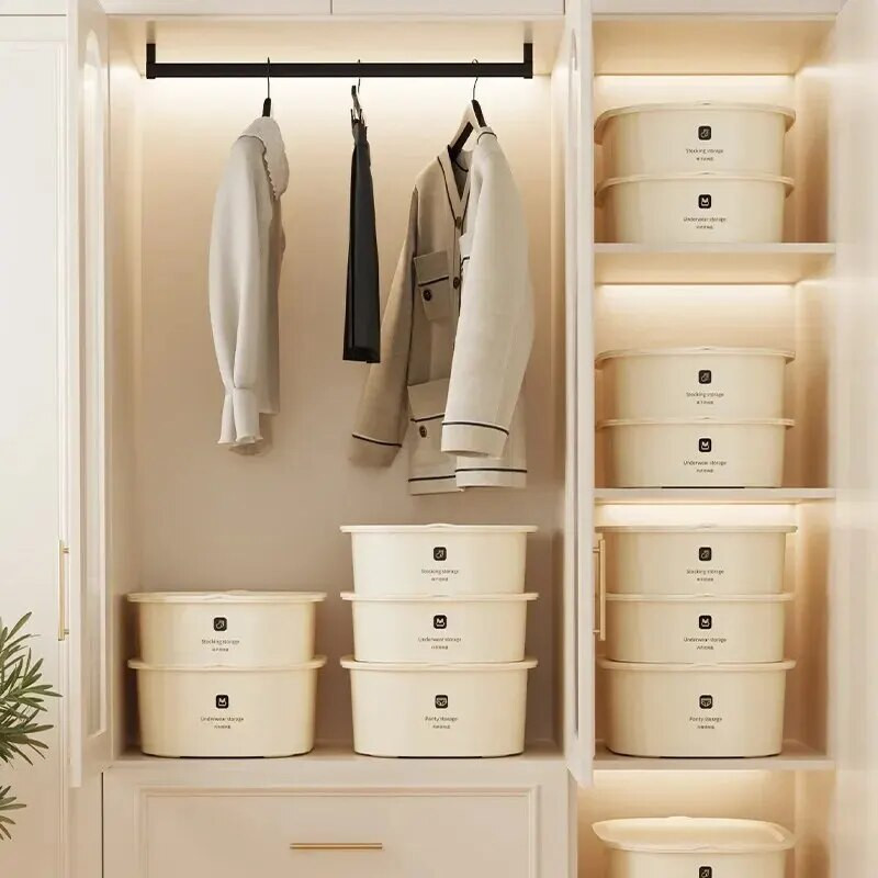 Καλυμμένο κουτί αποθήκευσης με 10 πλέγμα Dustproof Κάλτσες Εσώρουχα Κάλτσες Οικιακή χρήση Συρταριέρα Στυλ Organizer Box Εσώρουχα