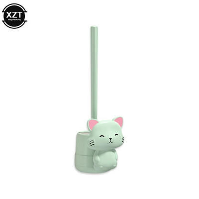 Nincs holtszögű egészségügyi kefe aranyos macska alap hosszú nyelű guggoló gödör tisztítás mosóvécé Artifact WC kefe készletek falra szerelhető