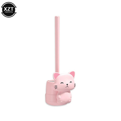 Nincs holtszögű egészségügyi kefe aranyos macska alap hosszú nyelű guggoló gödör tisztítás mosóvécé Artifact WC kefe készletek falra szerelhető