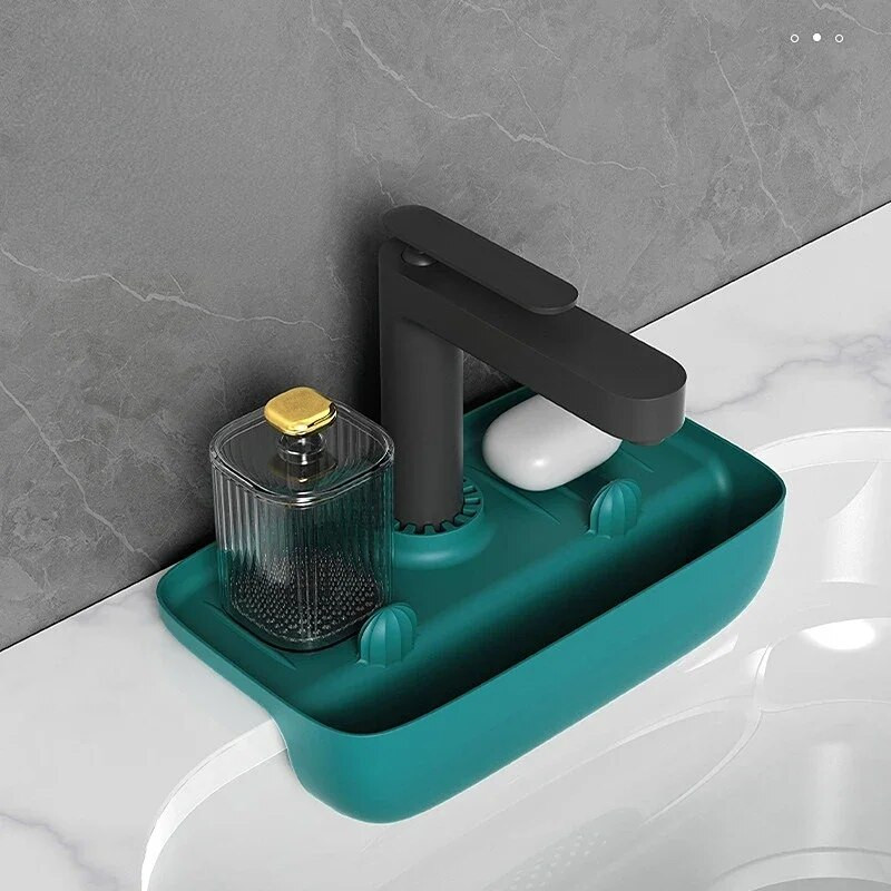 Silikonska odvodna posuda za posuđe Šalica za vodu Voće Povrće Kuhinjski sudoper Organizator Posuda za odlaganje Držač spužve Dozator sapuna