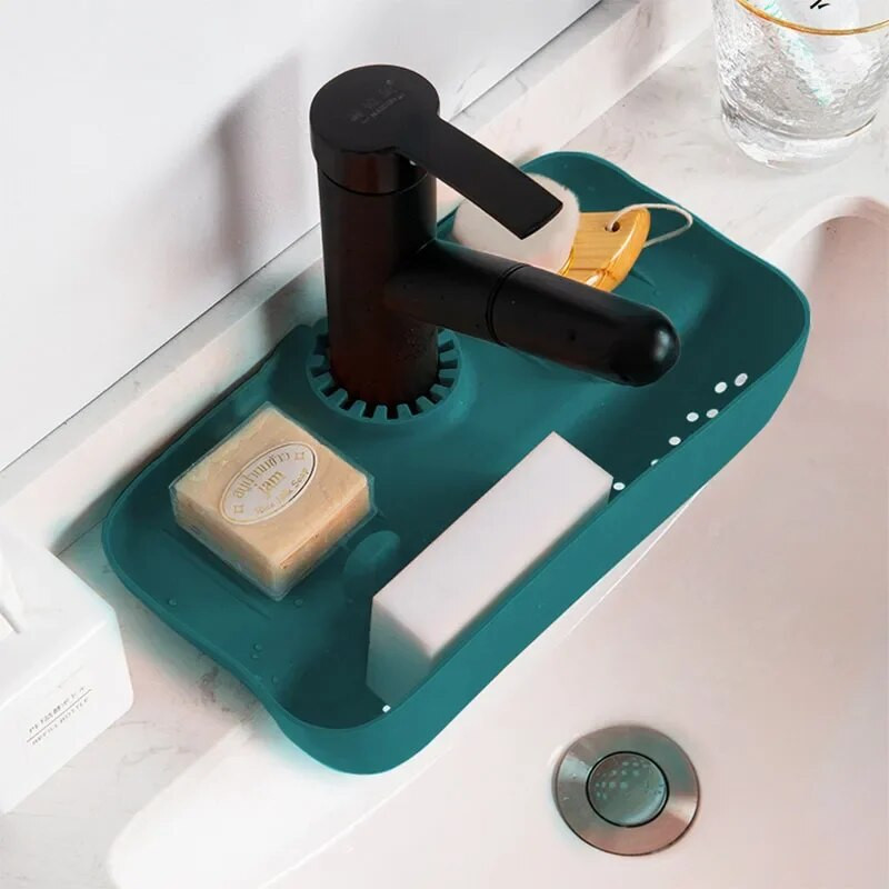Silikonska odvodna posuda za posuđe Šalica za vodu Voće Povrće Kuhinjski sudoper Organizator Posuda za odlaganje Držač spužve Dozator sapuna
