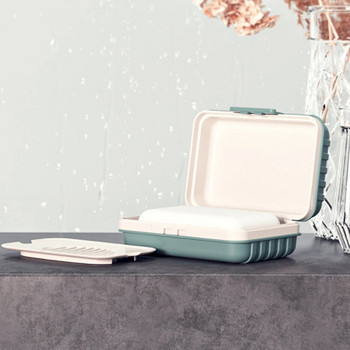 Сапунерка за баня с капак Домашна пластмасова кутия за сапун Устойчива на течове Предпазва сапуна сух Сапунерка Важен предмет за пътуване
