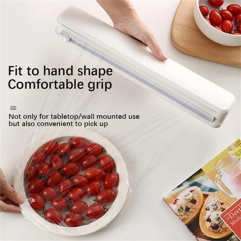 Tvirtinimo folijos plėvelės įvyniojimo dozatorius Maisto įvyniojimo dozatorius Plastikinis aštrių pjaustytuvų laikiklis Laikiklis Virtuvės įrankių priedai