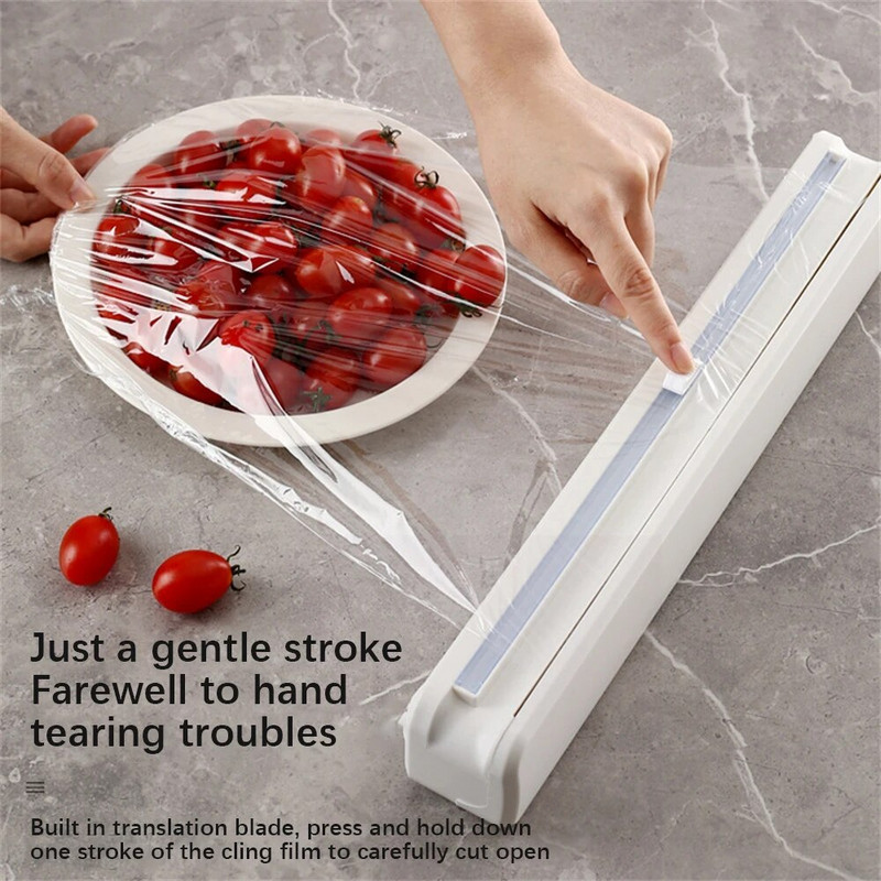 Tvirtinimo folijos plėvelės įvyniojimo dozatorius Maisto įvyniojimo dozatorius Plastikinis aštrių pjaustytuvų laikiklis Laikiklis Virtuvės įrankių priedai