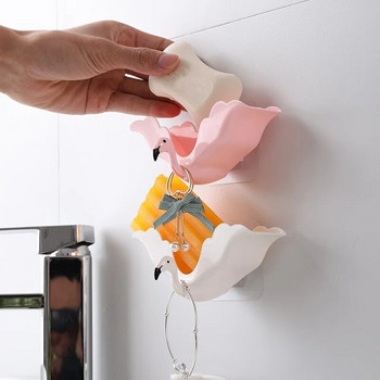 2Pcs Flamingo сапунерка Strong Traceless Drain Soap Rack For Keep Soap Химическо чистене Душ Сапун Защита Тава Инструменти за баня