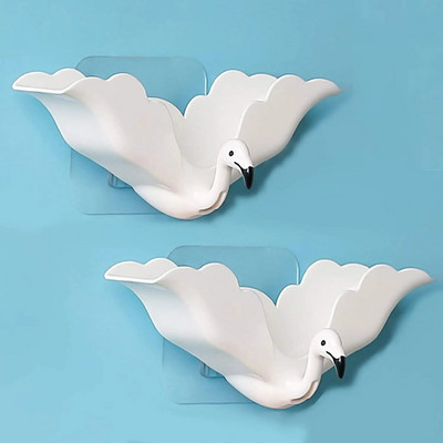 2Pcs Flamingo posuda za sapun Strong Traceless Drain Stalak za sapun za Keep Soap Kemijska čistionica Zaštitna posuda za sapun za tuširanje Kupaonski alati